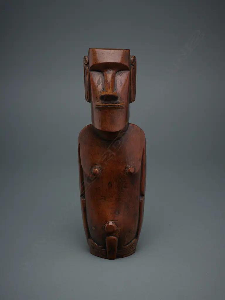 Wooden moai figure - Easter Island, Image 1++